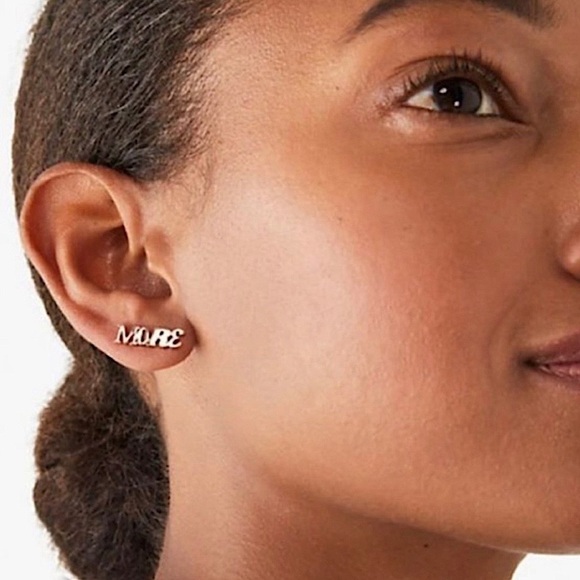 KATE SPADE • Rose Gold Spell It Out More Love Earrings - Picture 2 of 6